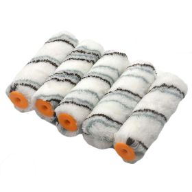 5 Pcs 6 inch Microfiber Paint Roller Covers Refills Set with 1 Roller Frame Handle