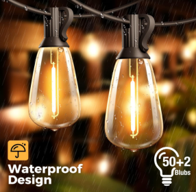 2W, 15m, 15 pc, outdoor high pressure lamp, ST38 old Edison bulb, waterproof and dimming outdoor chandelier for backyard bistro porch garden.