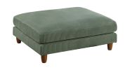 Living Room Furniture 1pc Cocktail Ottoman Sage Color Corduroy Cushion Extra Large Ottoman Wood Legs