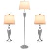 3 Piece Lamp with Set Modern Floor Lamp and 2 Table Lamps