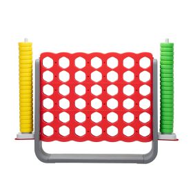 Giant 4 In a Row Game Set, Outdoor and Indoor Game for Adults and Kids, Intelligent Toy,Red and Gray