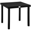 Outsunny Outdoor Dining Table for 4 Person, Square, Aluminum Metal Legs for Garden, Lawn, Patio, Woodgrain Black