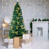 7.5ft Pre-Lit Fiber Optical Christmas Tree with Bow Shape Color Changing Led Lights&300 Branch Tips