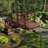 Arch Bridge Small Wooden Bridge Courtyard Outdoor Anticorrosive Wood Landscape Bridge Carbonization Color