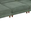 Living Room Furniture 1pc Cocktail Ottoman Sage Color Corduroy Cushion Extra Large Ottoman Wood Legs