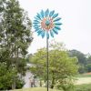 Solar Blue Leaf Stake Wind Spinner