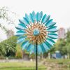 Solar Blue Leaf Stake Wind Spinner