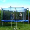 12 FT Trampoline For Kids And Family Outdoor Trampoline With Safety Enclosure Net, Ladder And Spring Cover - Backyard Bounce Jump Have Fun