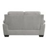 Plush Seating Comfortable Loveseat 1pc Gray Textured Fabric Channel Tufting Solid Wood Frame Modern Living Room Furniture