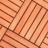 Kaia 6-Slat Reddish Brown Wood Interlocking Deck Tile (Set of 10 Tiles)