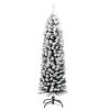 Slim Artificial Christmas Tree with Flocked Snow Green 5 ft PVC