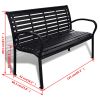 Patio Bench 49.2" Steel and WPC Black