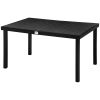 Outsunny Outdoor Dining Table for 6 Person, Rectangular Patio Table, Aluminum Metal Legs for Garden, Lawn, Patio, Woodgrain Black