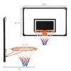 Soozier Wall Mounted Basketball Hoop with 45" x 29" Shatter Proof Backboard, Durable Rim and All-Weather Net for Indoor and Outdoor Use