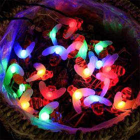 Solar String Lights Outdoor Waterproof Simulation Honey Bees Lamp Fairy Lights with 8 Lighting Decor for Garden Xmas Decorations (Color: Colorful)