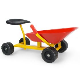 8 Inch Heavy Duty Kids Ride-on Sand Dumper with 4 Wheels (Color: Red)